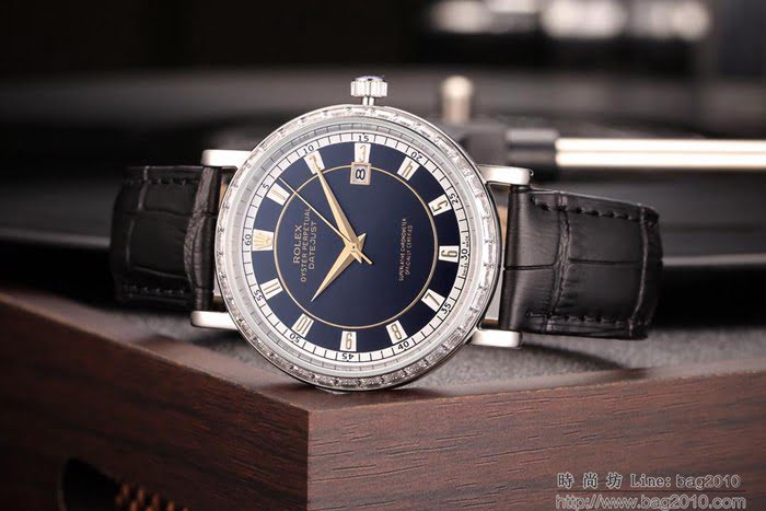 ROLEX勞力士 男士腕表 奢華高貴 西鐵城8215機芯 真皮錶帶  wssb4567